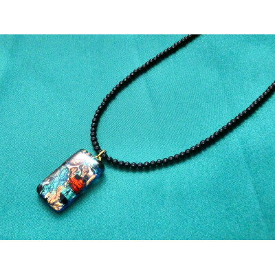 【ふるさと納税】ベネチアンガラス使いのブラックオニキスネックレス〈神秘〉【配送不可地域：沖縄県】【1559322】 サムネイル2