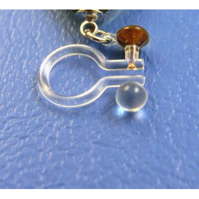 【ふるさと納税】琥珀のピアス風イヤリング(ルビーレッドカラー)【1562443】 サムネイル3