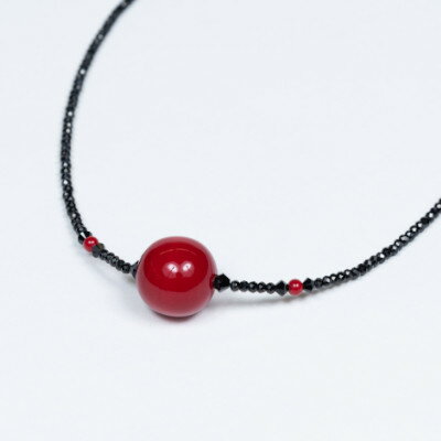 【ふるさと納税】【大正10年創業井阪硝子】ガラス細工　渋赤のネックレス　(AN158)【配送不可地域：沖縄県】【1565037】 サムネイル2