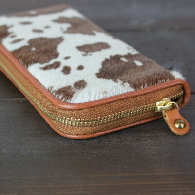 【ふるさと納税】【ハラコ 長財布】ホルスタイン 財布 本革 ラウンドファスナー ロングウォレット【aw-15nch】【1295346】 サムネイル3