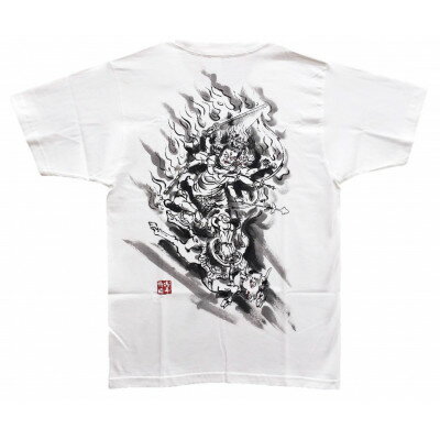 手描きTシャツ 仏画 大威徳明王 白 (半袖 Sサイズ)【1615019】