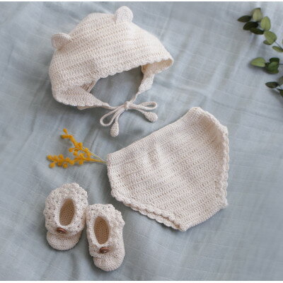 HOPPL(ホップル)ニューボーンニットセット(手編みオーガニックコットン使用)【1628338】
