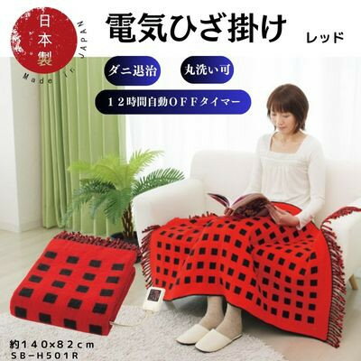 【ふるさと納税】【12月発送】電気ひざ掛け/レッド　約140×82cm(房含む)【1636706】 サムネイル2