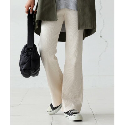 【ANTIQUA】シュッと美シリーズ リブパンツ　アイボリー　S　(AMA-00005-28-S)【1639283】