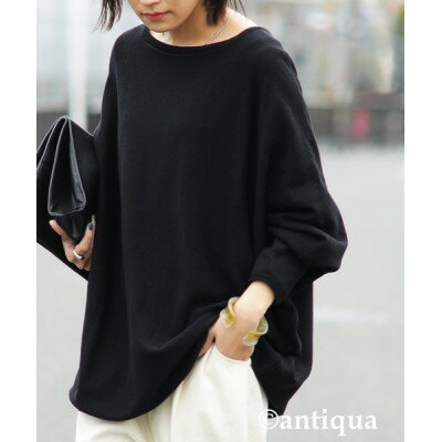 【ANTIQUA/アンティカ】ドルマンニット トップス ブラック (NA-00297-05-F)【1639372】