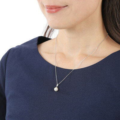 【ふるさと納税】【RoseYumiRose】8mmパール3点セット(ネックレス/ペンダント/ピアス)ホワイト【配送不可地域：沖縄県】【1663320】 サムネイル3