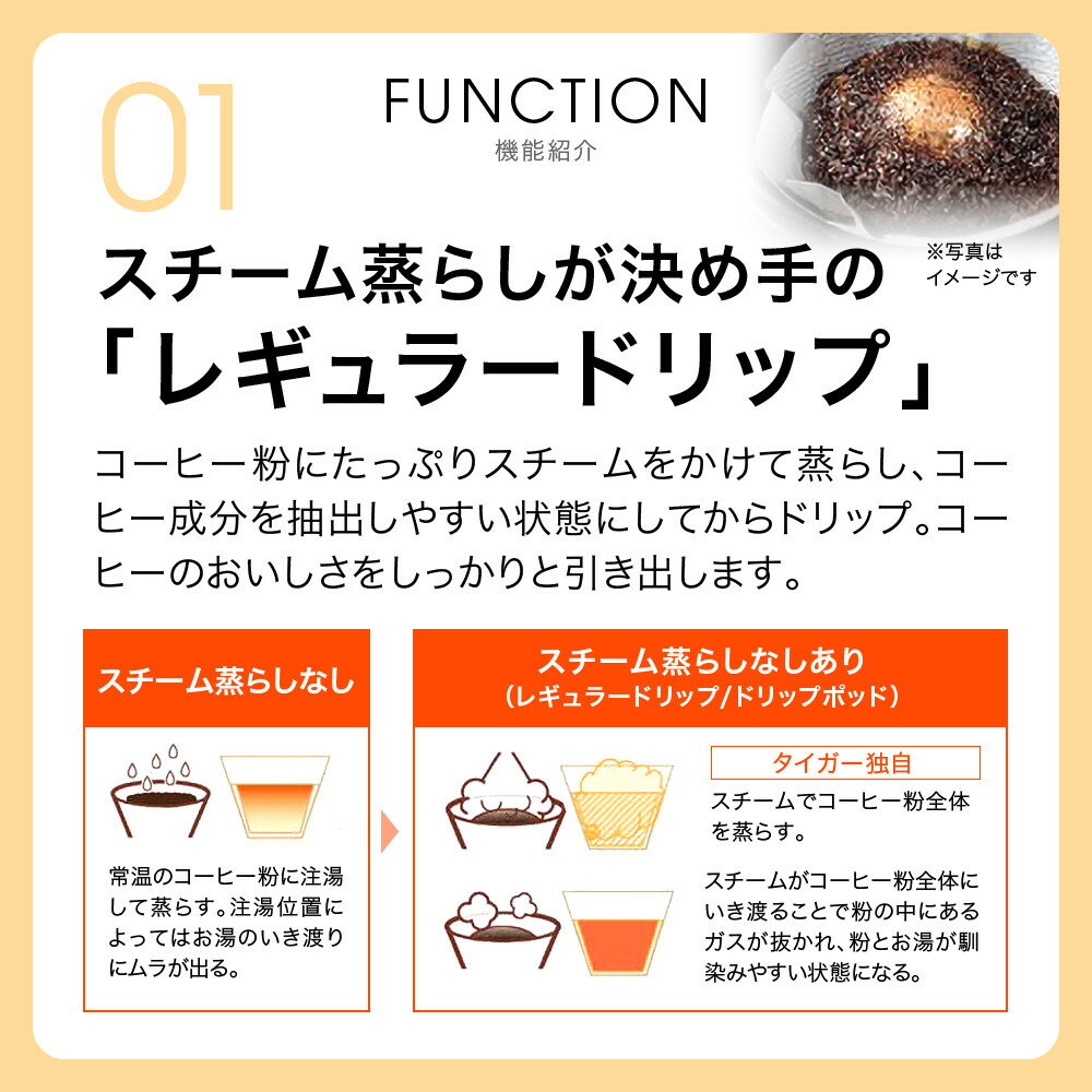 【ふるさと納税】タイガー魔法瓶 コーヒーメーカー ACT-E040WM【電化製品 家電 レギュラードリップ ドリップバッグ ドリップポッド コーヒーマシン まほうびん ドリップ式 大阪府門真市 キッチン家電 生活家電 新生活 新生活応援 】 - 画像3
