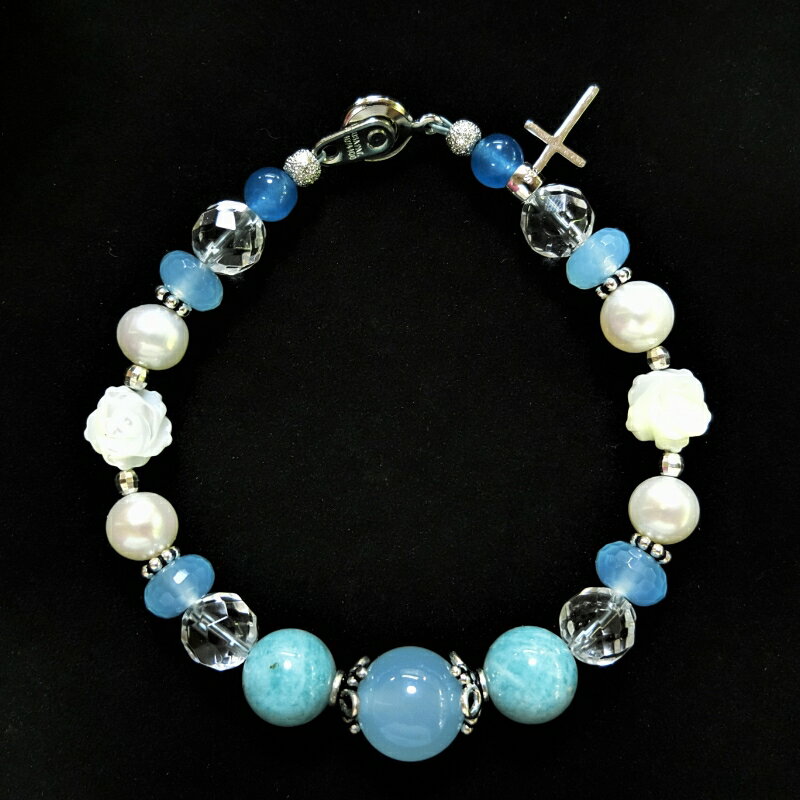 【ふるさと納税】天然石ブレスレット 「恋するクロス」シルバー サムネイル2