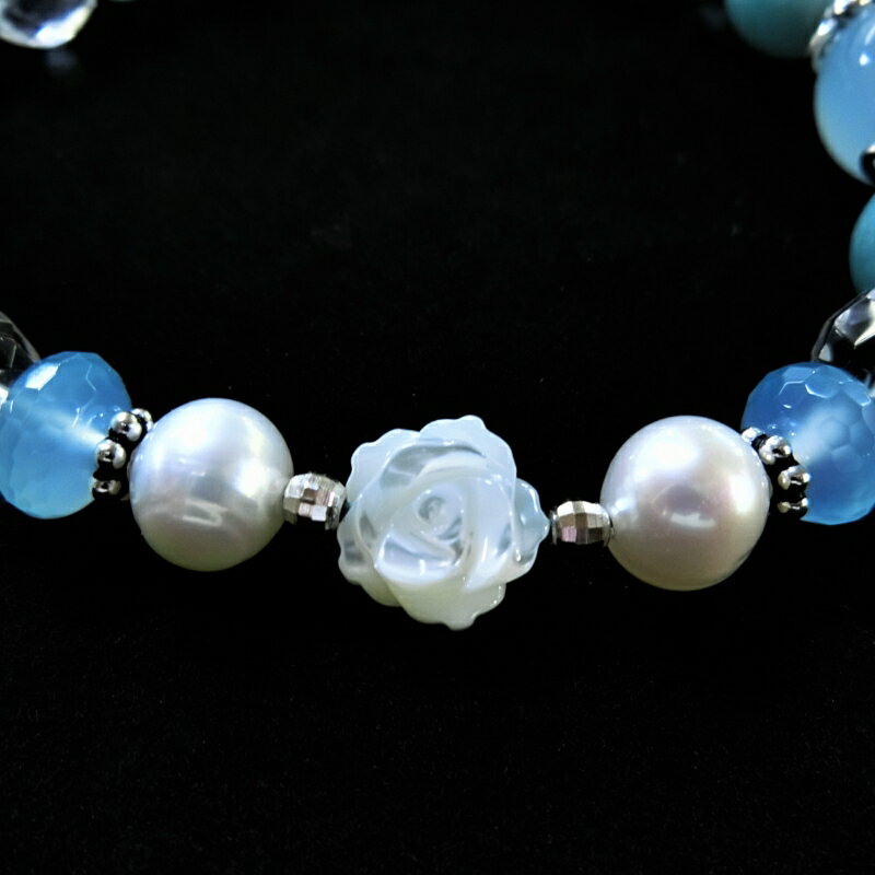 【ふるさと納税】天然石ブレスレット 「恋するクロス」シルバー サムネイル3