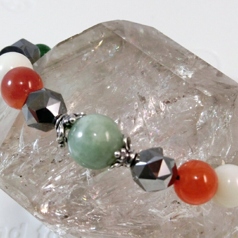 【ふるさと納税】天然石ブレスレット「幸運の石」（本翡翠～ジェダイト）A サムネイル2