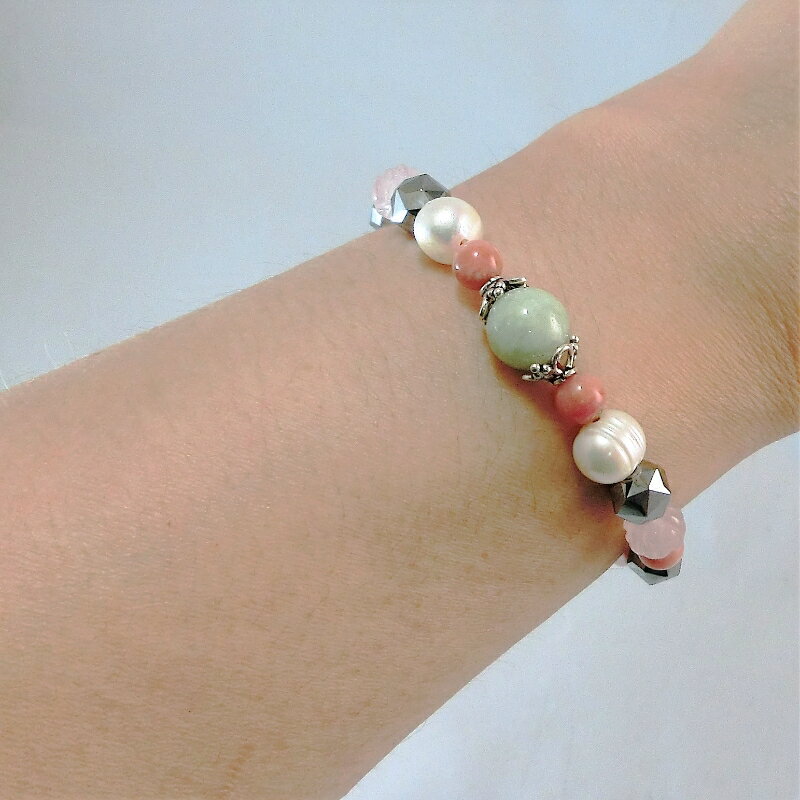 【ふるさと納税】天然石ブレスレット「幸運の石」（本翡翠～ジェダイト）C サムネイル3