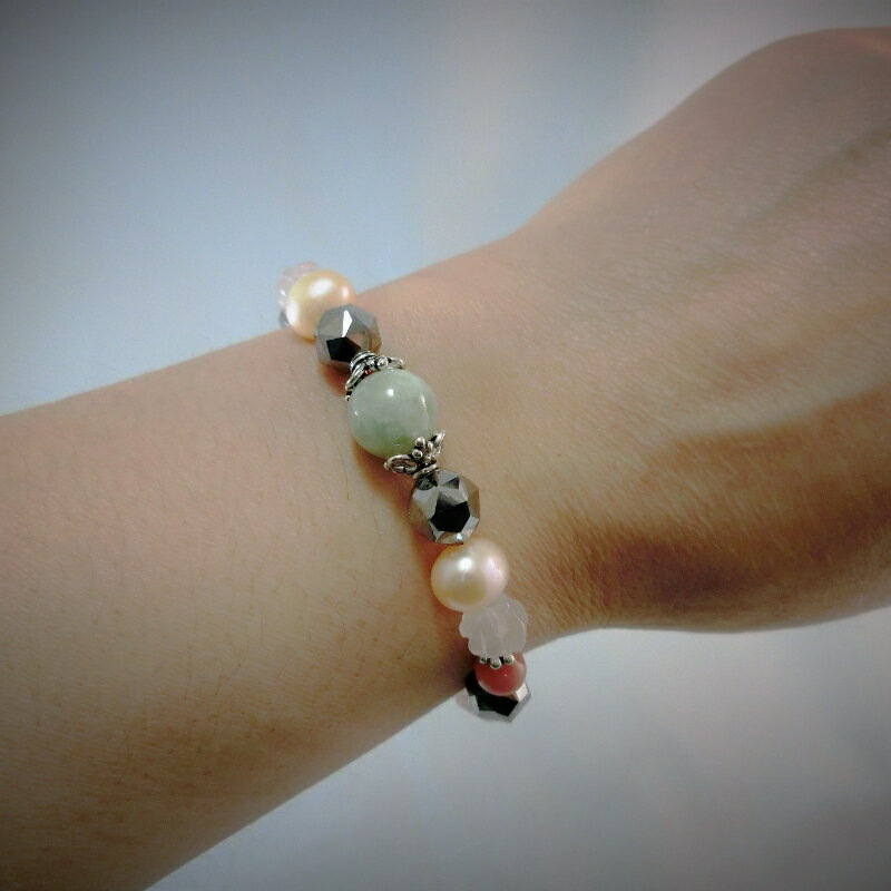 【ふるさと納税】天然石ブレスレット「幸運の石」（本翡翠～ジェダイト）D サムネイル3