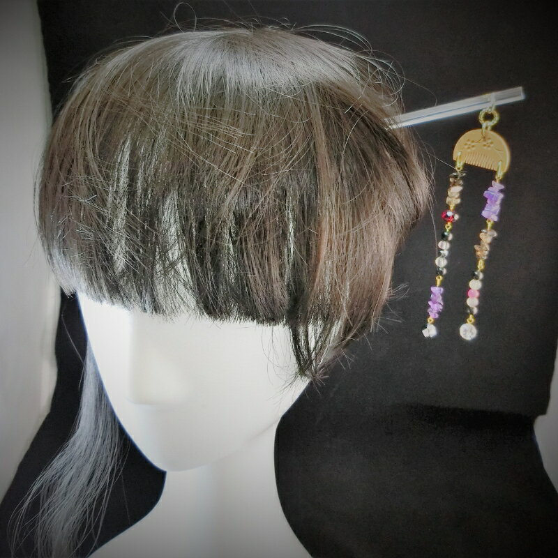 天然石簪（かんざし）「哀愁の斬気（ざんき）」