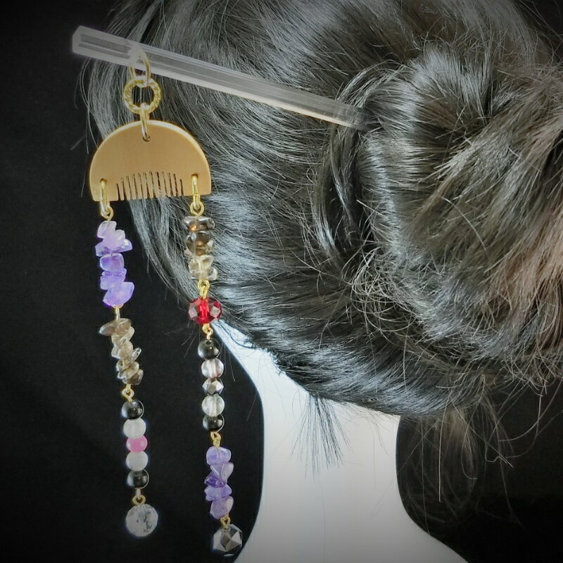 【ふるさと納税】天然石簪（かんざし）「哀愁の斬気（ざんき）」 サムネイル3