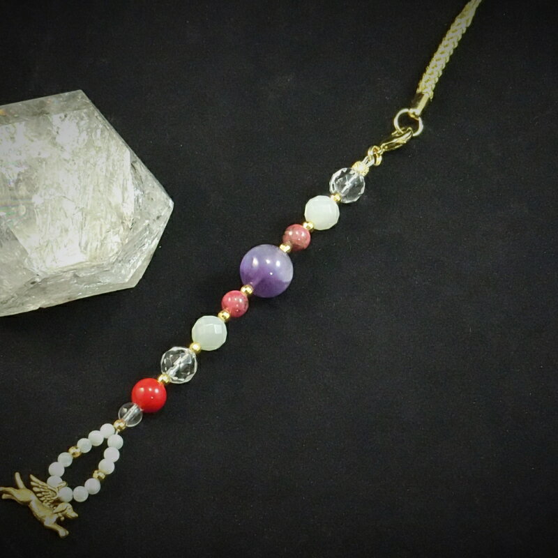 【ふるさと納税】オリジナル根付・お守り「ワンコの見守りB（ゴールド＆アメシスト）」 サムネイル3