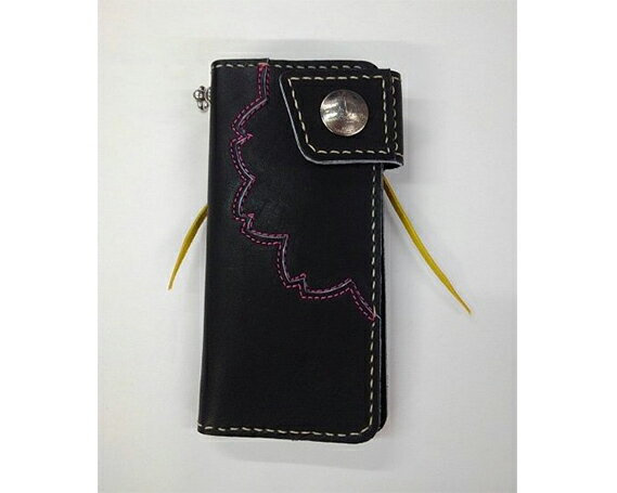 野球グローブの革製！長財布　夜桜 ／ レザー 手作り 送料無料 大阪府 No.063