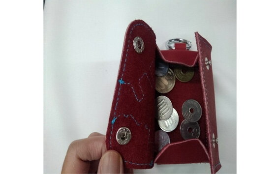 【ふるさと納税】No.096 グローブの革製　コンパクトな三つ折り財布　WIS ／ さいふ 手作り レザー 送料無料 大阪府 サムネイル3