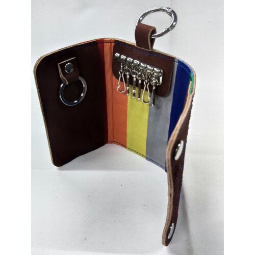 【ふるさと納税】No.159 野球グローブの革製 手作り 三つ折りキーケースCBL ／ 鍵入れ 6本入り 車の鍵 家の鍵 カードケース ハンドメイド リサイクル リメイク 贈り物 プレゼント 送料無料 大阪府 サムネイル3