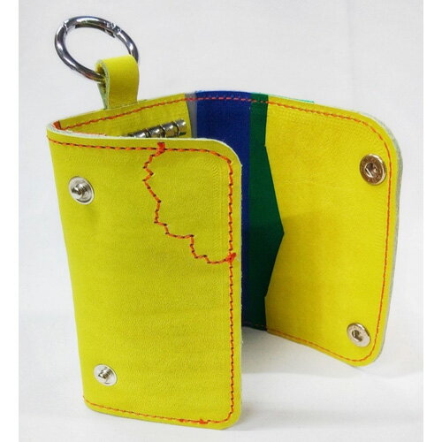 【ふるさと納税】No.160 野球グローブの革製 手作り 三つ折りキーケースYPK ／ 鍵入れ 6本入り 車の鍵 家の鍵 カードケース ハンドメイド リサイクル リメイク 贈り物 プレゼント 送料無料 大阪府 サムネイル2