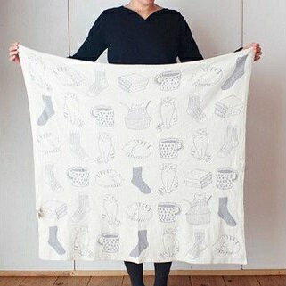 【ふるさと納税】【7営業日程度で発送】ねこ柄 アフガン CO-K53 ｜ 国産 日本産 新生児 出産祝い ギフト 赤ちゃん ベビー ねこ 猫 おくるみ オーガニックコットン 綿100％ お祝い 内祝い 贈答品 プレゼント 出産準備 送料無料 大阪府 阪南市 サムネイル2