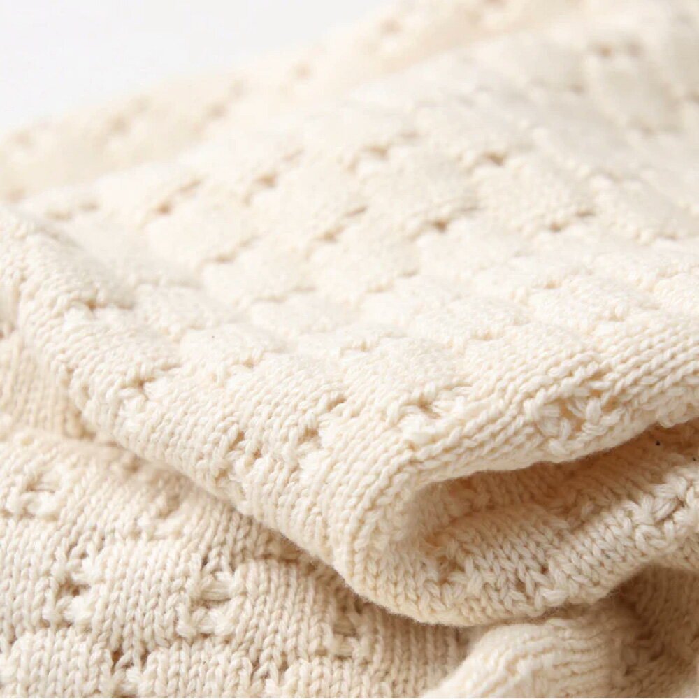 【ふるさと納税】【7営業日程度で発送】【ギフト対応】亀甲柄 アフガン ｜おくるみ ナチュラルカラー 85cm×85cm オーガニックコットン 綿100% ベビー用品 出産祝い 誕生祝い お祝い プレゼント 大阪府 阪南市 送料無料 サムネイル3