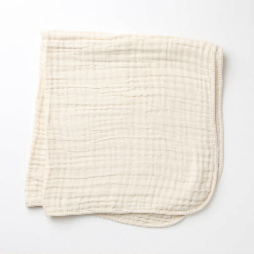 【ふるさと納税】【7営業日程度で発送】【ギフト対応】ふんわり6重ガーゼケット｜ オーガニックコットン ナチュラルカラー 90cm×90cm 綿100% 敷きもの 掛けもの おくるみ ブランケット ベビー用品 出産祝い 誕生祝い お祝い プレゼント 大阪府 阪南市 送料無料 サムネイル2