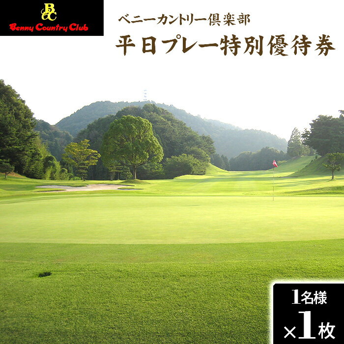 No.121 ベニーカントリー倶楽部 平日プレー特別優待券（1名様×1枚） ／ ゴルフ アウトドア スポーツ 平日限定 チケット 送料無料 大阪府