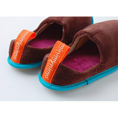 【ふるさと納税】minim y nimo　ルームシューズ　ベロア　キッズ#11(ブラウン)1足【1084878】 サムネイル2