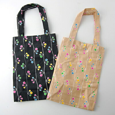 nordic+japan　トートバッグ2個セット(つぼみ・ブラック+つぼみ・ベージュ)【1136383】