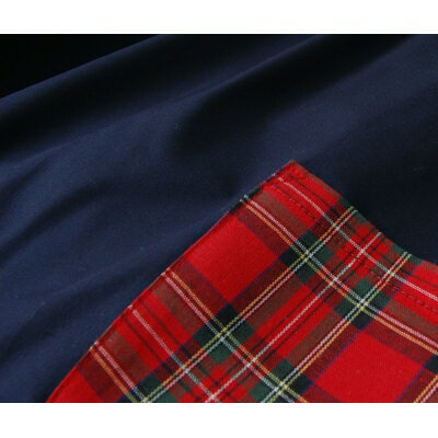 【ふるさと納税】キッズ スモック　チェックポケット(紺)　100cm【1142892】 サムネイル2