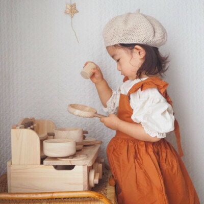 【ふるさと納税】ひのきのおもちゃIKONIH(アイコニー)の知育玩具　ミニキッチン【1446713】 サムネイル3