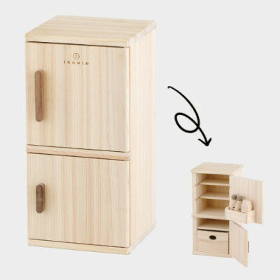 【ふるさと納税】ひのきのおもちゃIKONIH(アイコニー)の知育玩具　ままごと冷蔵庫【1449666】 サムネイル2