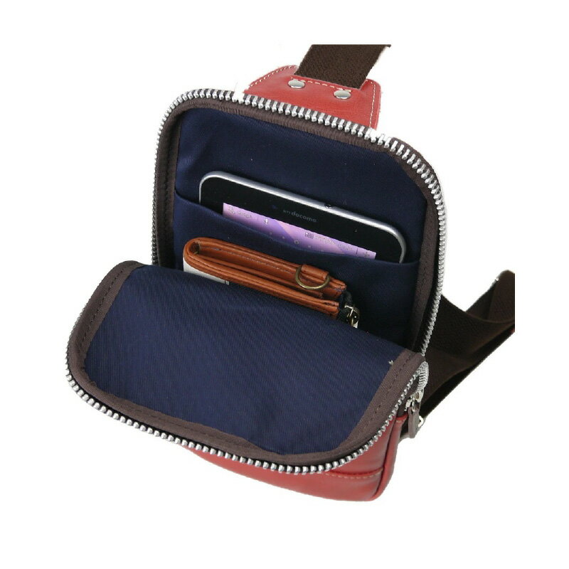 【ふるさと納税】豊岡製牛革ボディバッグ チョコ / グリーン / レッド　【 ファッション カバン ファッション小物 普段使い お出かけ 上質な牛革 薄マチ シンプル 革製品 革小物 】 サムネイル2