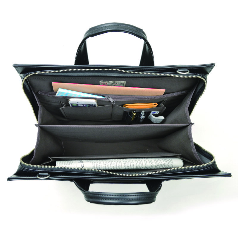 【ふるさと納税】J.C.HAMILTON　大開きビジネスブリーフ　小　【 合皮 自立する ビジネスバッグ 出し入れスムーズ 両アオリポケット 社会人 会社員 仕事 】 サムネイル3