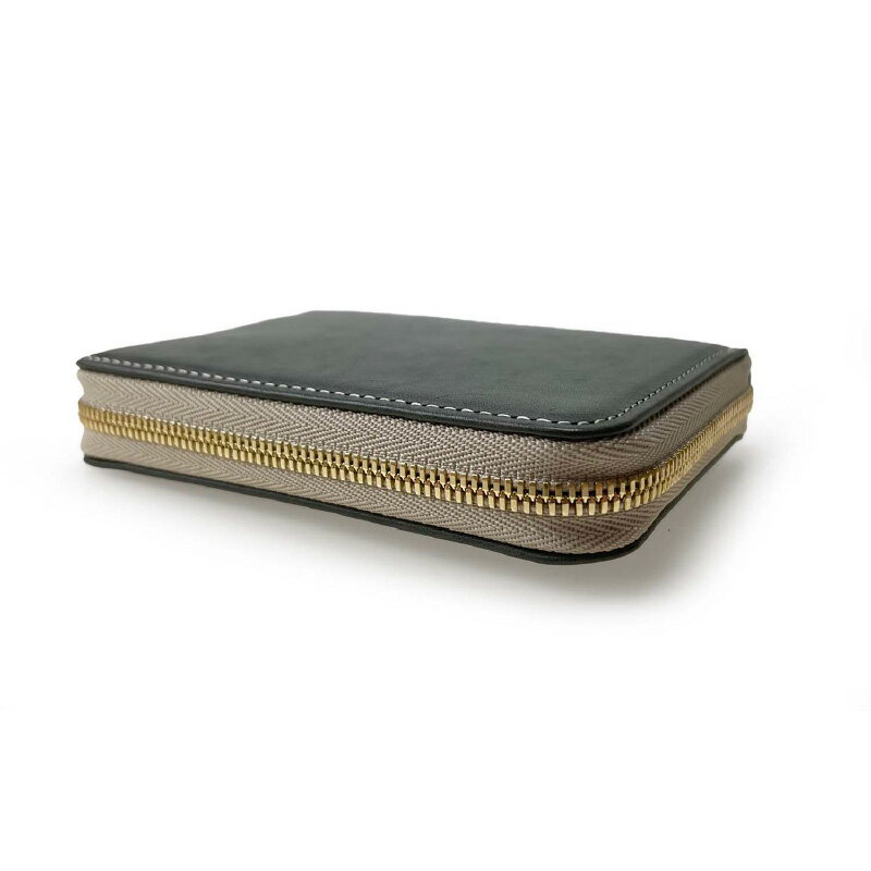 【ふるさと納税】【豊岡財布】コンパクト財布　チャコール　【 ファッション 小物 認定企業 製作 認定 紙幣 硬貨 カード 持ち運び ラウンドファスナー 小銭入れ 便利 】 サムネイル2