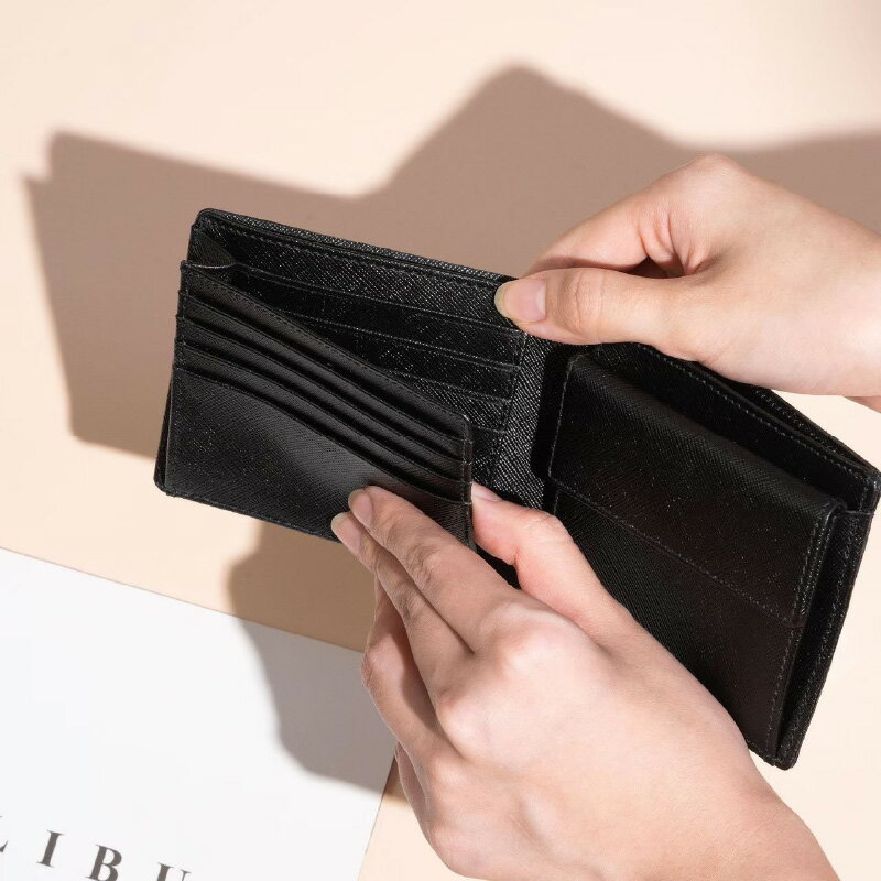 【ふるさと納税】サフィアーノ　二つ折り財布2CARD・名刺入れセット　【 小物 財布 おしゃれ 名刺入れ 長財布 二つ折り メンズ プレゼント 上品 】 サムネイル3