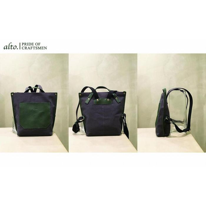 【ふるさと納税】【alto.】シュリンクレザーコンビ　ミニリュック　AMSB-5006（グリーン） | かばん ファッション 人気 おすすめ 送料無料 サムネイル2