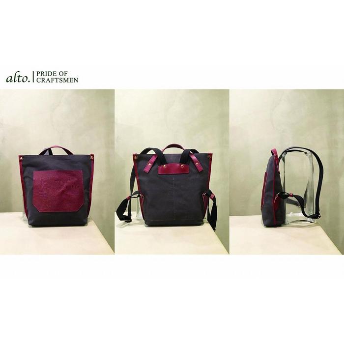 【ふるさと納税】【alto.】シュリンクレザーコンビ　ミニリュック　AMSB-5006（ワイン） | かばん ファッション 人気 おすすめ 送料無料 サムネイル2