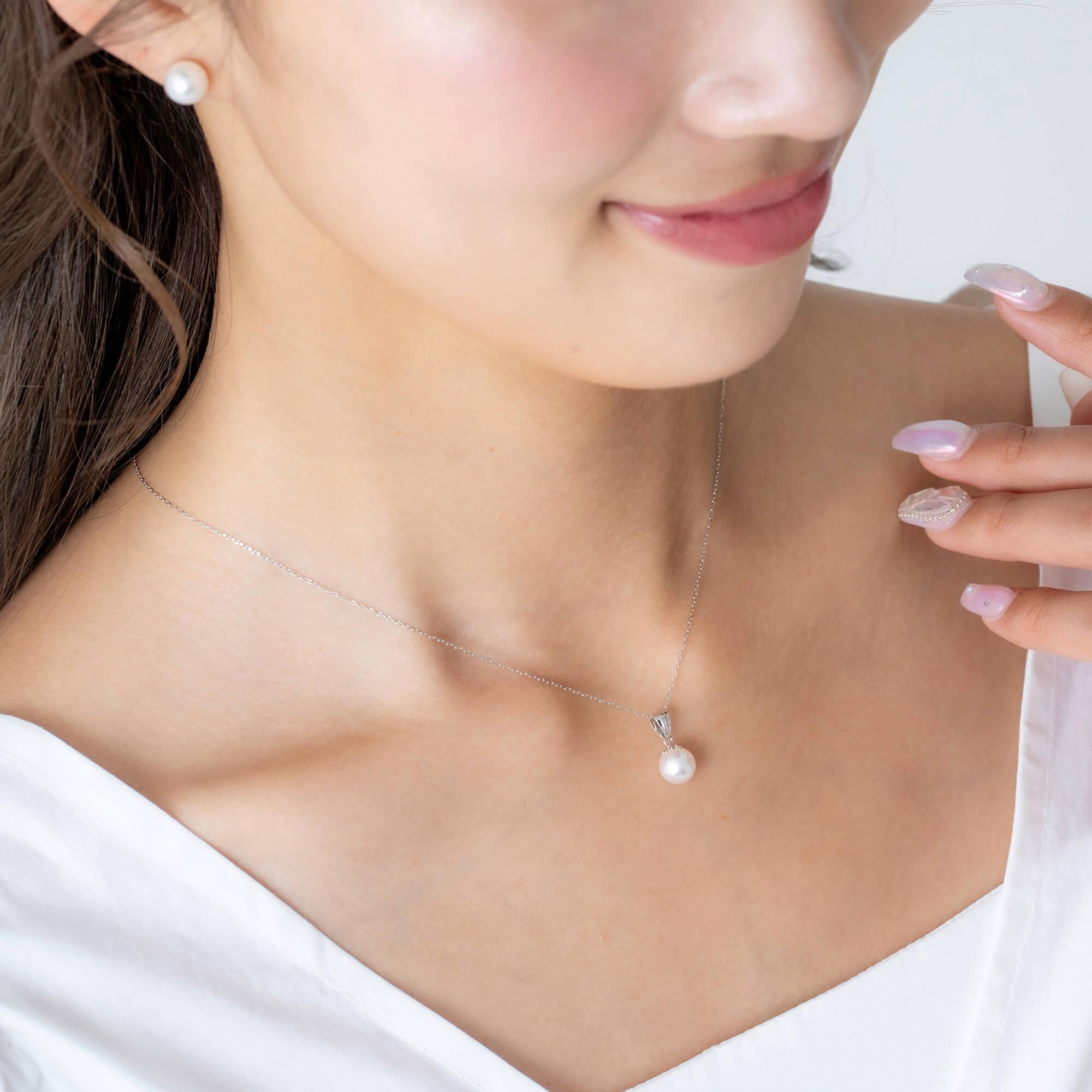 【ふるさと納税】【菊花】アコヤパール ホワイトゴールド ペンダントトップ｜無調色 アコヤ真珠 7.0mm K14WG | アクセ ファッション 人気 おすすめ 送料無料 サムネイル2