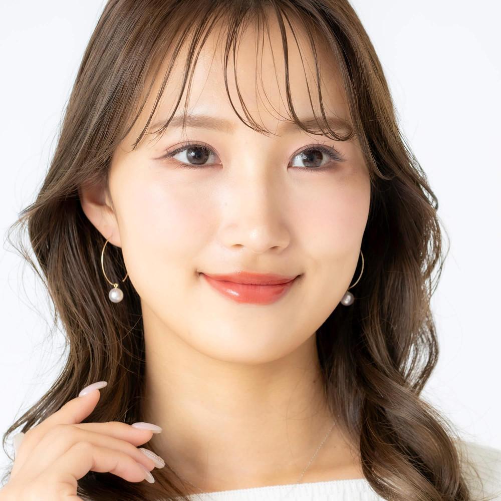 【ふるさと納税】無調色 アコヤ真珠（日本） 7.5mm ラウンド K10 イエローゴールド 30mm(M) フープピアス | パール 真珠 アクセサリー ジュエリー ファッション 人気 おすすめ 送料無料 サムネイル3