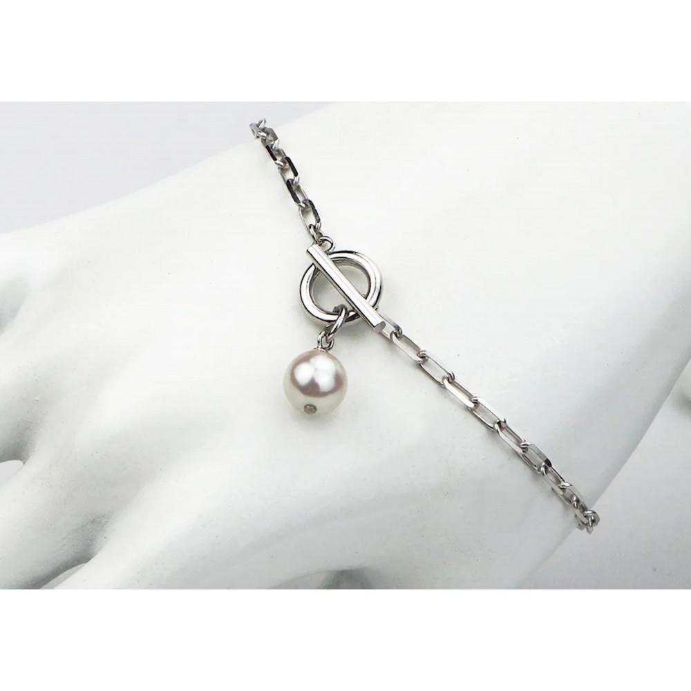 【ふるさと納税】アコヤパール1粒　ジェンダーレスブレスレット8-9mm シルバーメッキ　 | ブレスレット 腕輪 アクセ ファッション 人気 おすすめ 送料無料 サムネイル3