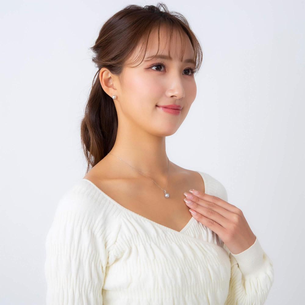 【ふるさと納税】【星朧】ウルトラスカイブルー アコヤパール ダイヤモンド プラチナ ペンダントトップ｜無調色 アコヤ真珠 8.0mm セミラウンド PT900 サムネイル3