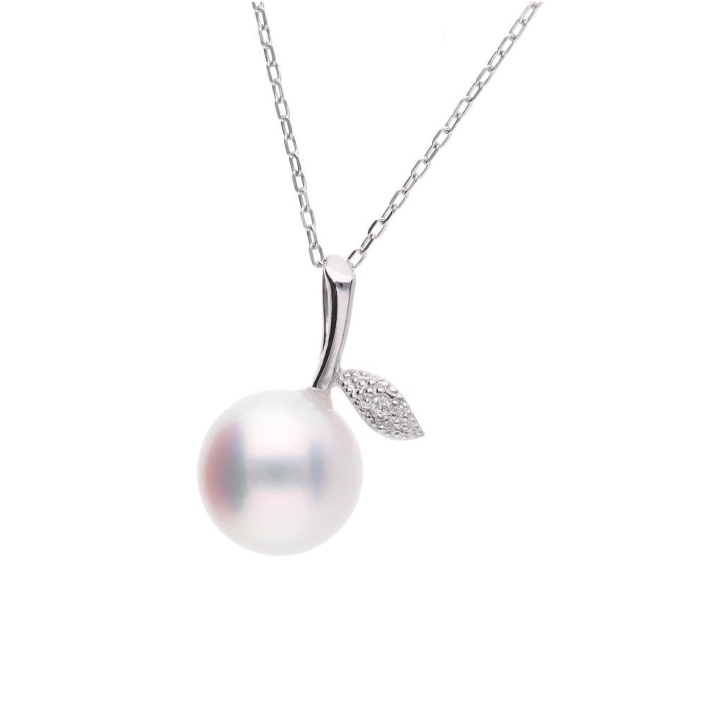 【ふるさと納税】【姫果】無調色 アコヤ真珠（日本） 8.0mm ラウンド ダイヤモンド Pt900 プラチナ ペンダントトップ サムネイル2