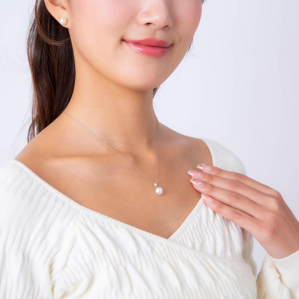 【ふるさと納税】【星菱】アコヤパール ダイヤモンド プラチナ ペンダントトップ｜無調色 アコヤ真珠 8.0mm ラウンド PT900 サムネイル2