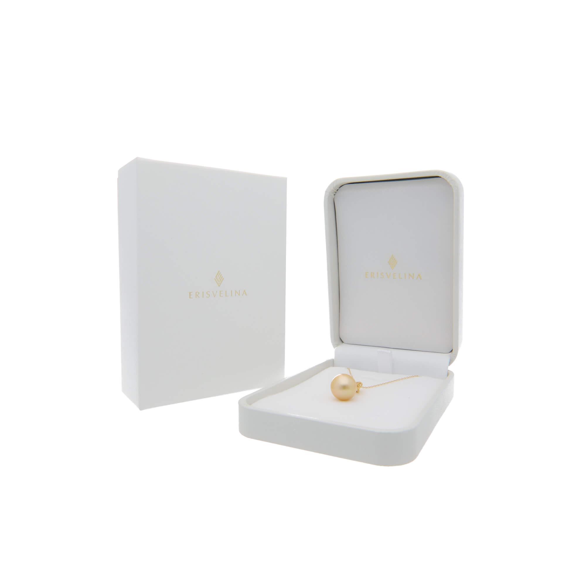 【ふるさと納税】【星朧】ゴールデンパール ペンダント ダイヤモンド プラチナ｜無調色 白蝶真珠 南洋真珠 10mm PT900 | 無調色 白蝶真珠（南洋真珠） 10mm PT900 サムネイル3