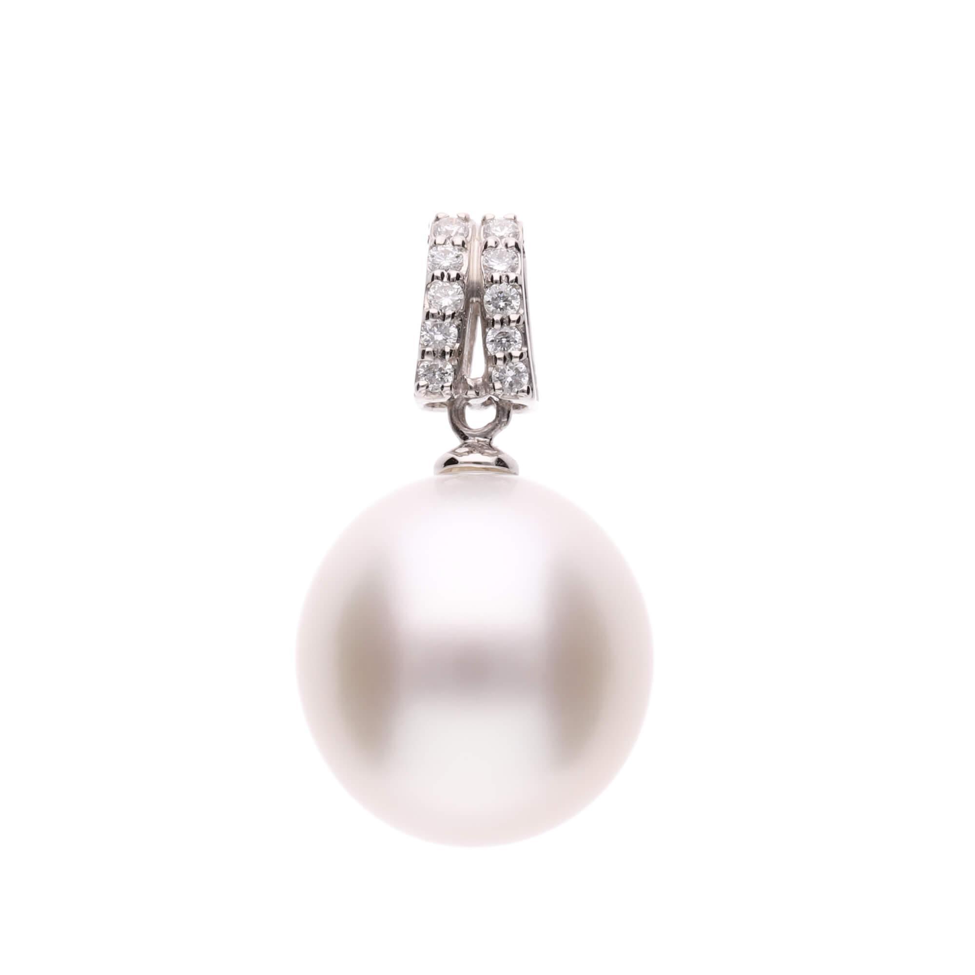 【星月夜】シロチョウパール ダイヤモンド プラチナ ペンダントトップ｜無調色 白蝶真珠 南洋真珠 10mm PT900