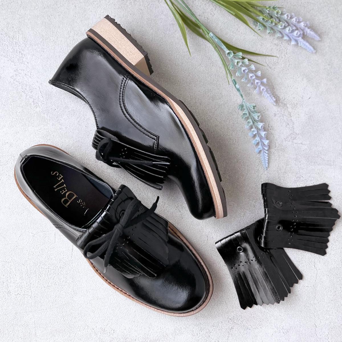 【ふるさと納税】【職人手作り】超ソフト　マニッシュシューズ　簡単きせかえキルトタンの2点セット | 柔らかい やわらかい くつ ファッション 人気 おすすめ 送料無料 サムネイル3