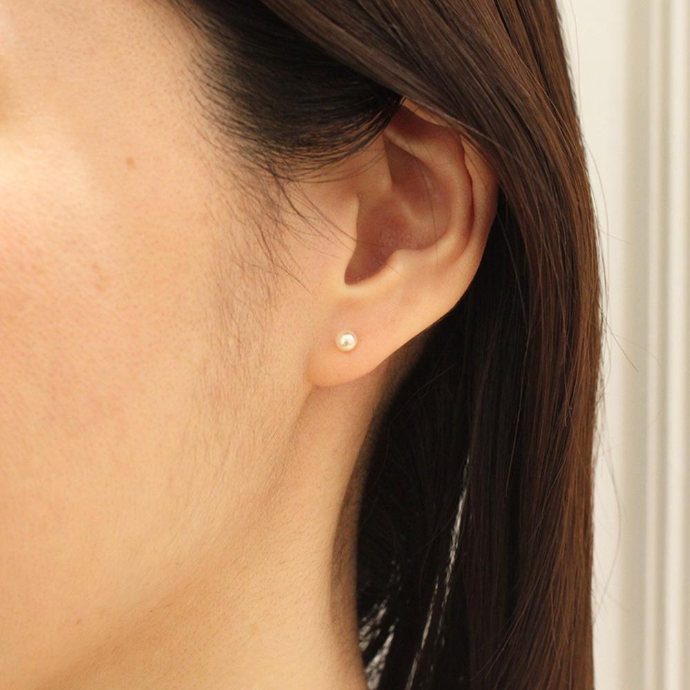 【ふるさと納税】1粒ベビーアコヤパールポストピアス【K18YG】 | ピアス ジュエリー アコヤパール アクセサリー おすすめ サムネイル2