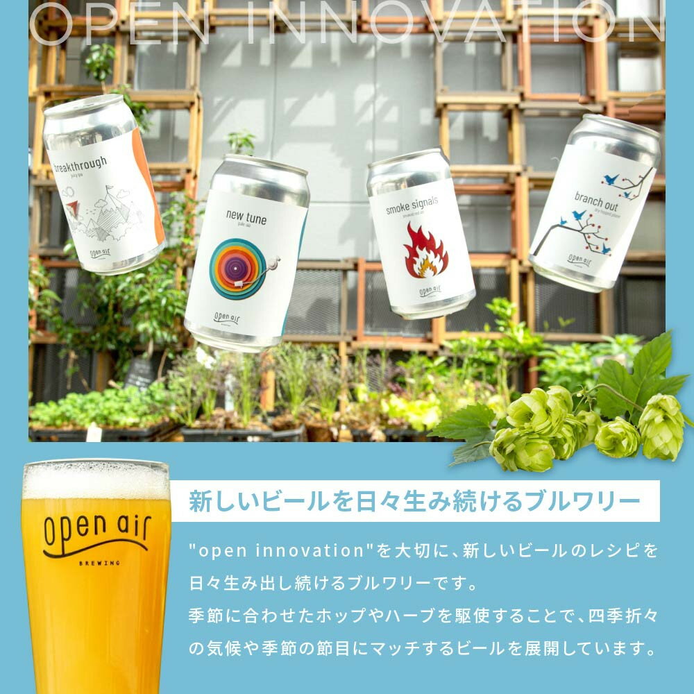 【ふるさと納税】open air クラフトビールおまかせ 12本セット サムネイル2