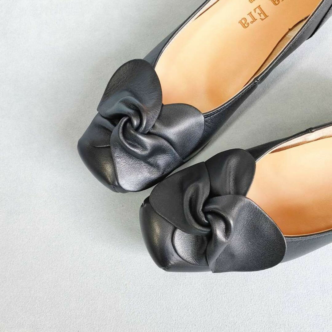 【神戸靴】　フラワーリボンがお洒落な職人手作りパンプス | 神戸靴 靴 パンプス 痛くない フォーマル 普段履き 神戸職人仕立て